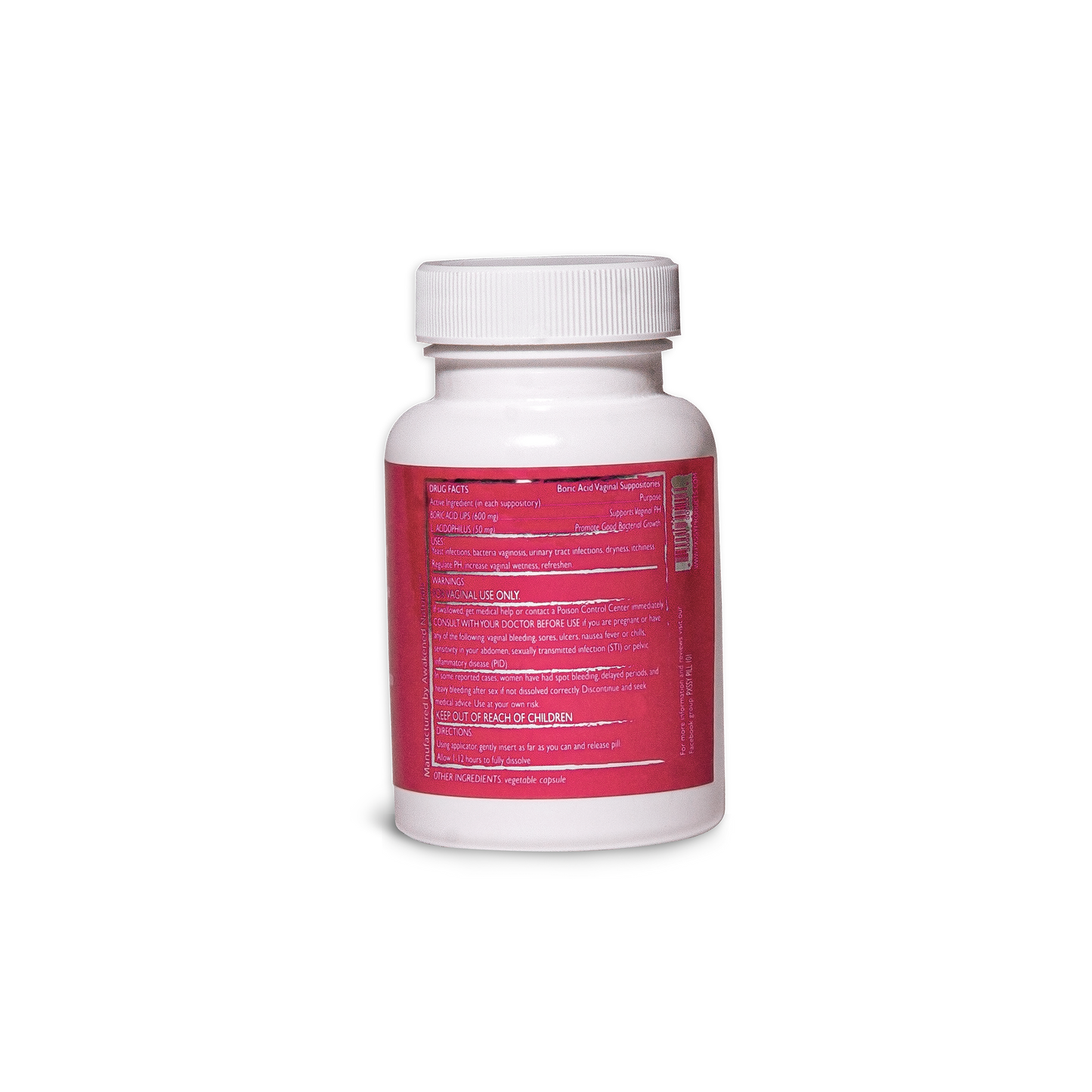 PXSSY PILLS -Boric Acid + Acidophilus Vaginal Suppositories - Vegetable Capsules- Bacteria Vaginosis Treatment