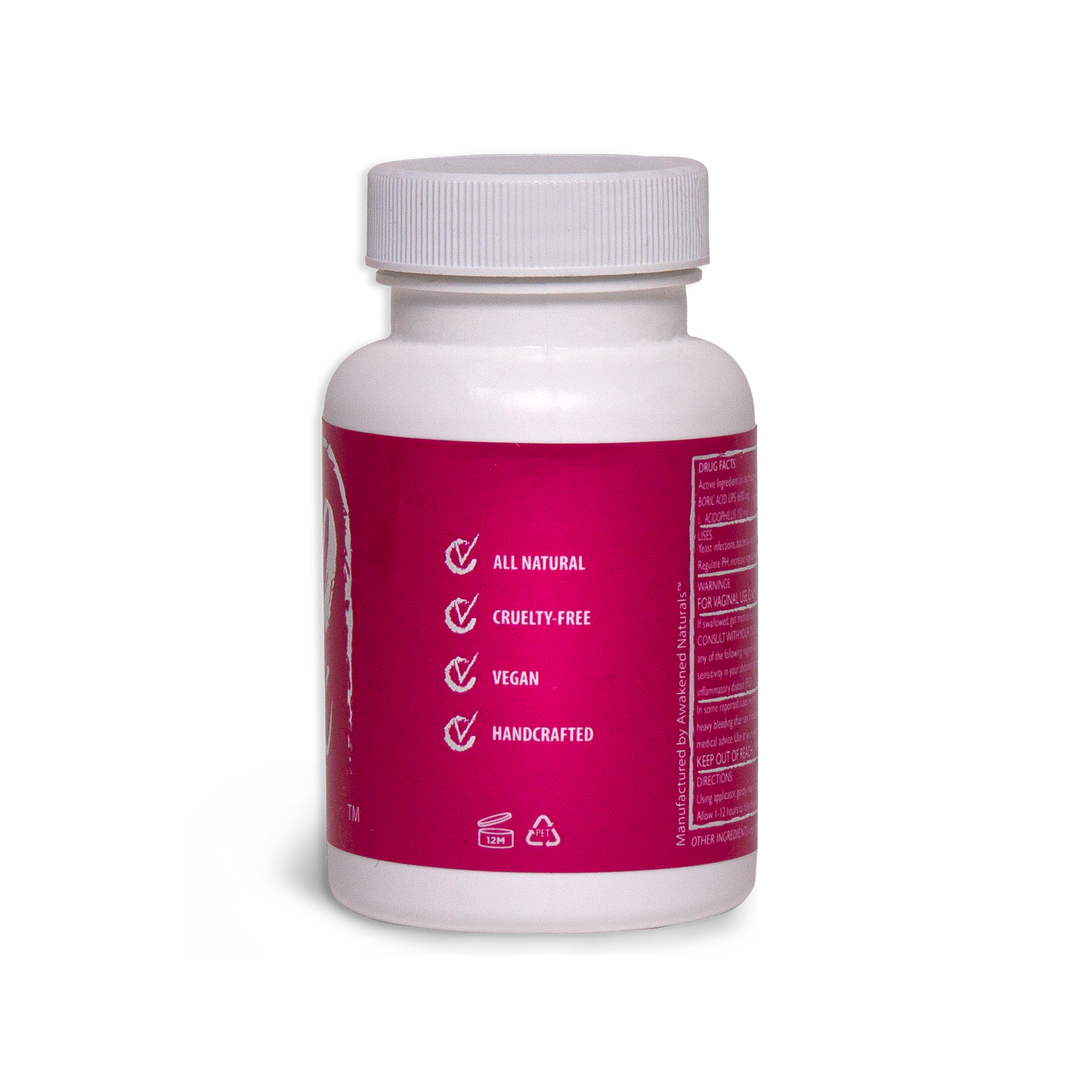 PXSSY PILLS -Boric Acid + Acidophilus Vaginal Suppositories - Vegetable Capsules- Bacteria Vaginosis Treatment